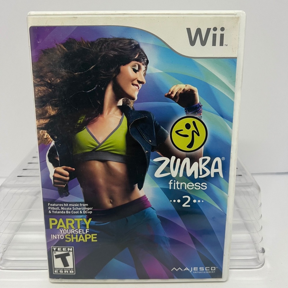 Wii Zumba Fitness 2 Video Game Disc Manual Case Complete 2